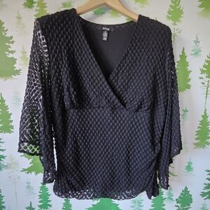 Style & Co Textured Sheer Polka Dot Top